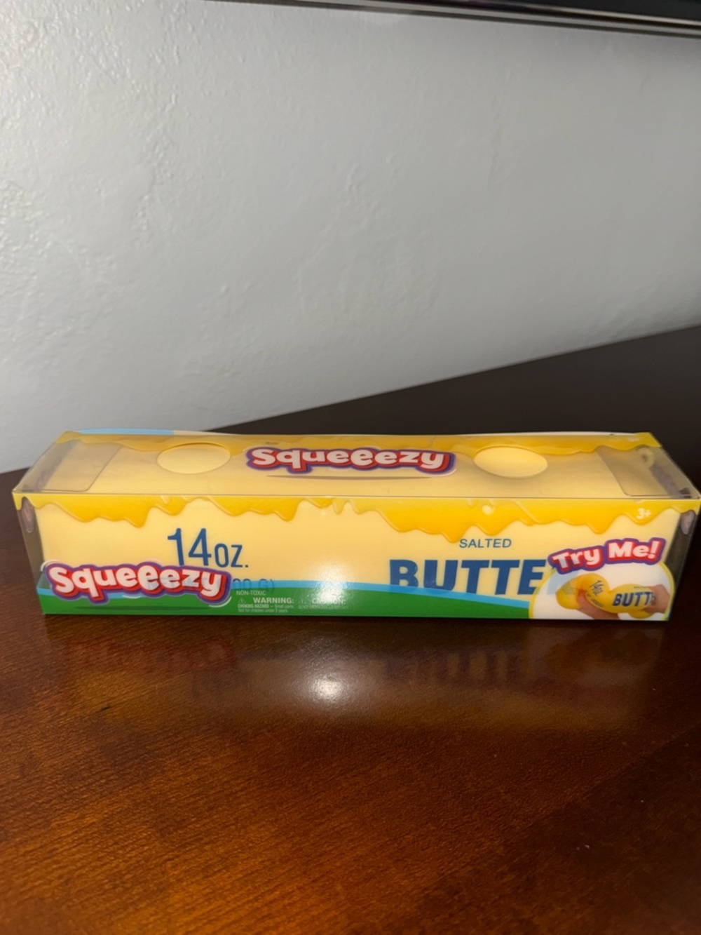 Squeeezy Jumbo Squishy Salted Butter Toy - Yellow- NWT
